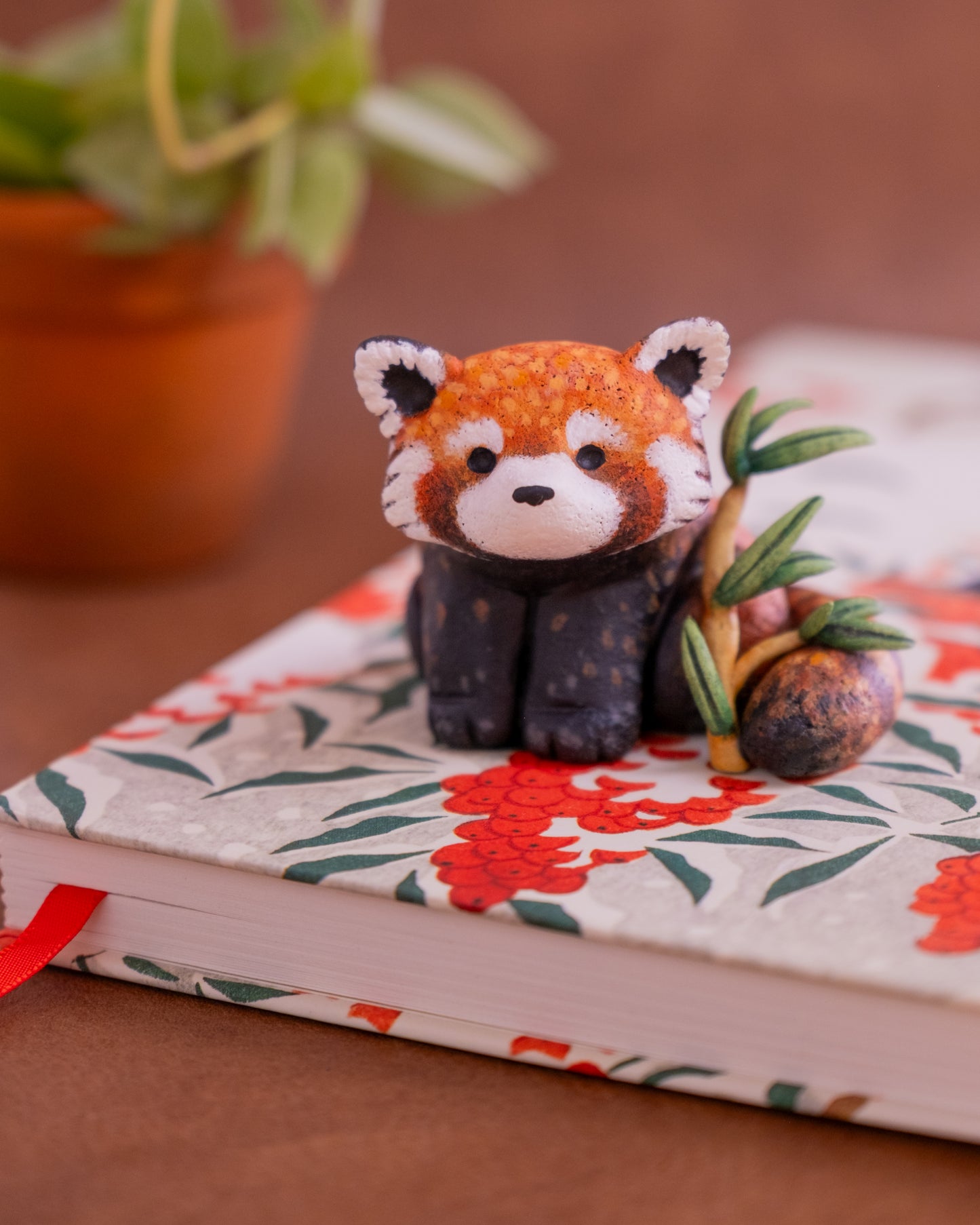 Red Panda Figurine in Polymer Clay