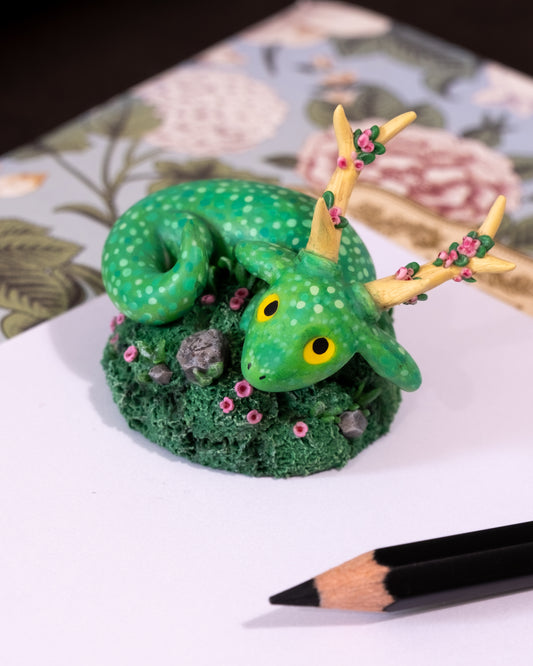 Green Dragon Figurine in Polymer Clay (2)