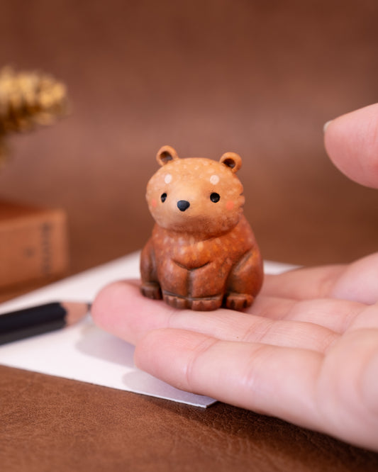 Brown Bear Figurine in Polymer Clay
