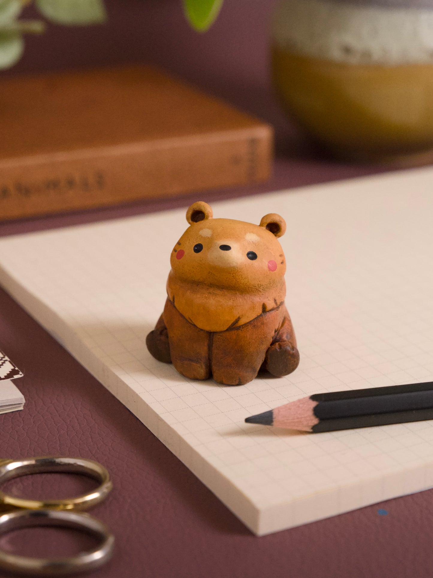 Bear Handmade Figurine in Polymer Clay