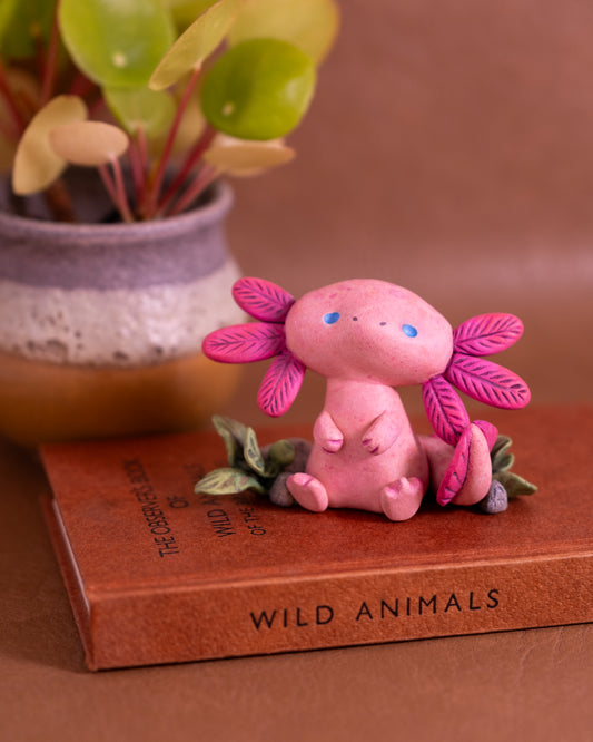 Axolotl Figurine in Polymer Clay