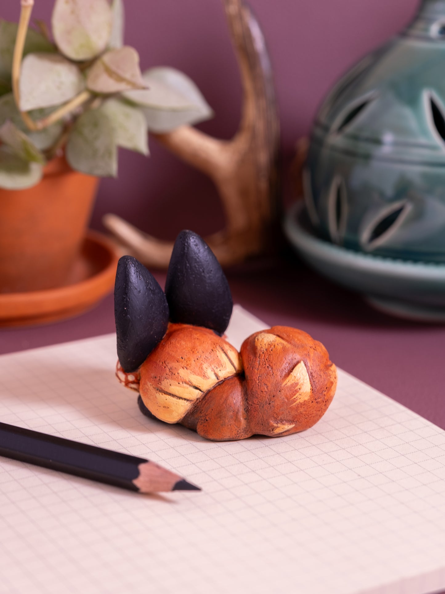 Red Fox Figurine in Polymer Clay