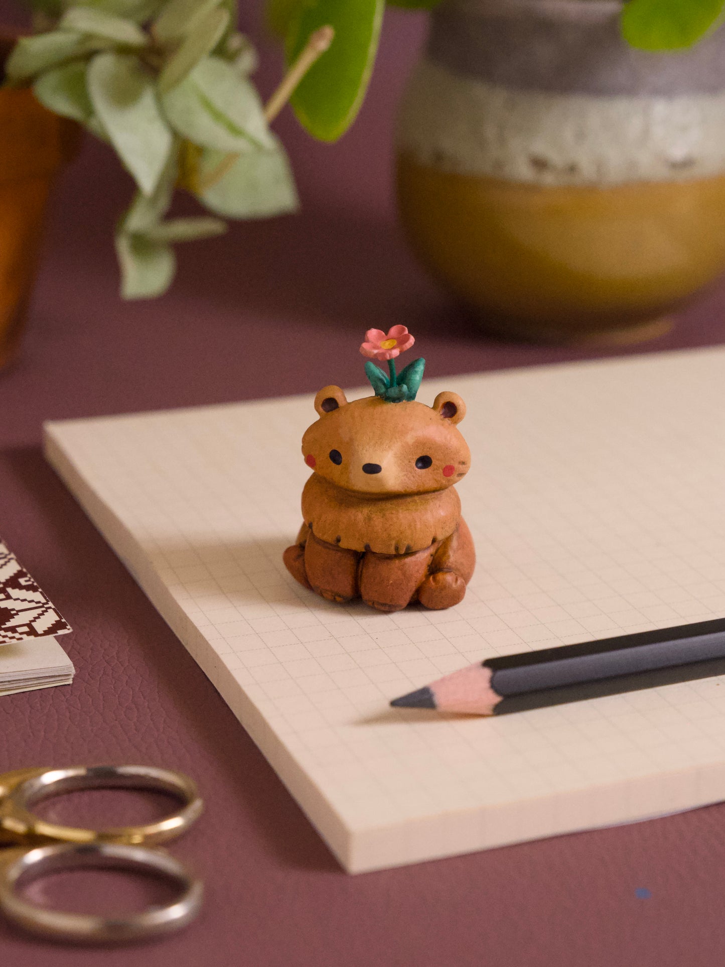 Bear Handmade Figurine in Polymer Clay