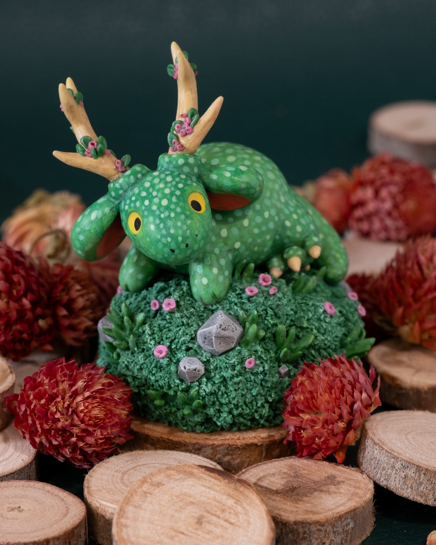 Green Dragon Figurine in Polymer Clay (1)