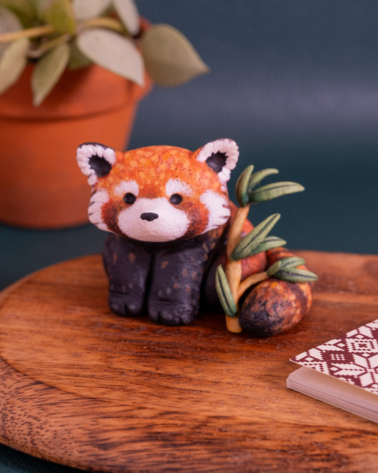 Red Panda Figurine in Polymer Clay