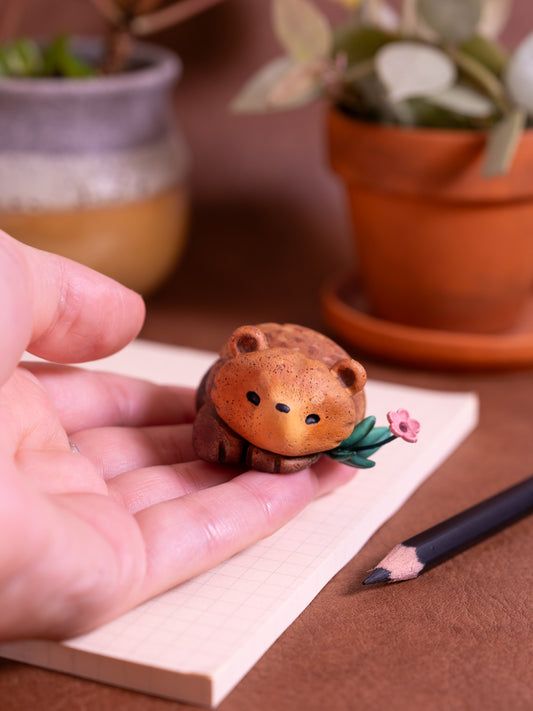 Brown Bear Figurine in Polymer Clay