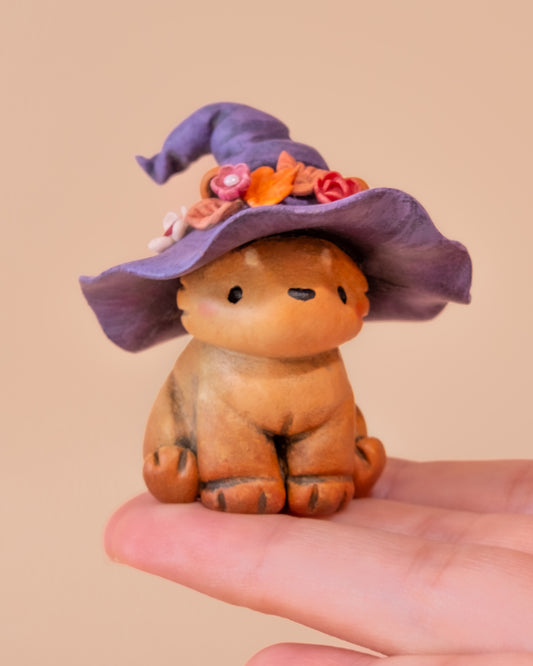 Witch Bear Figurine in Polymer Clay