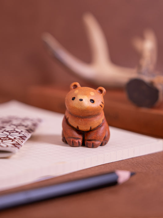 Brown Bear Figurine in Polymer Clay
