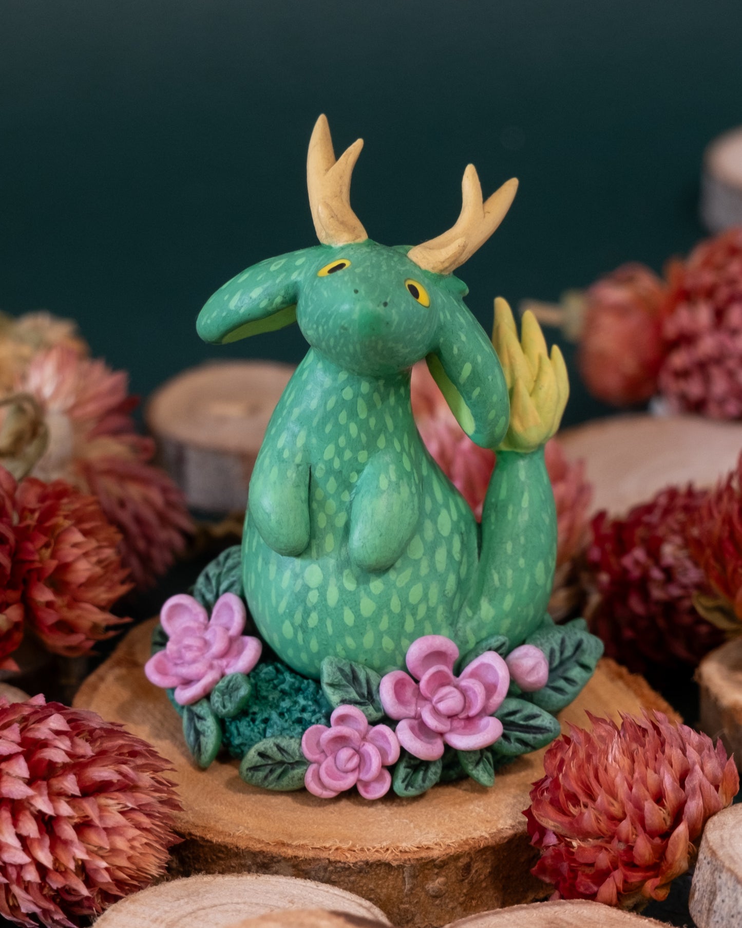 Green Dragon Figurine in Polymer Clay (3)