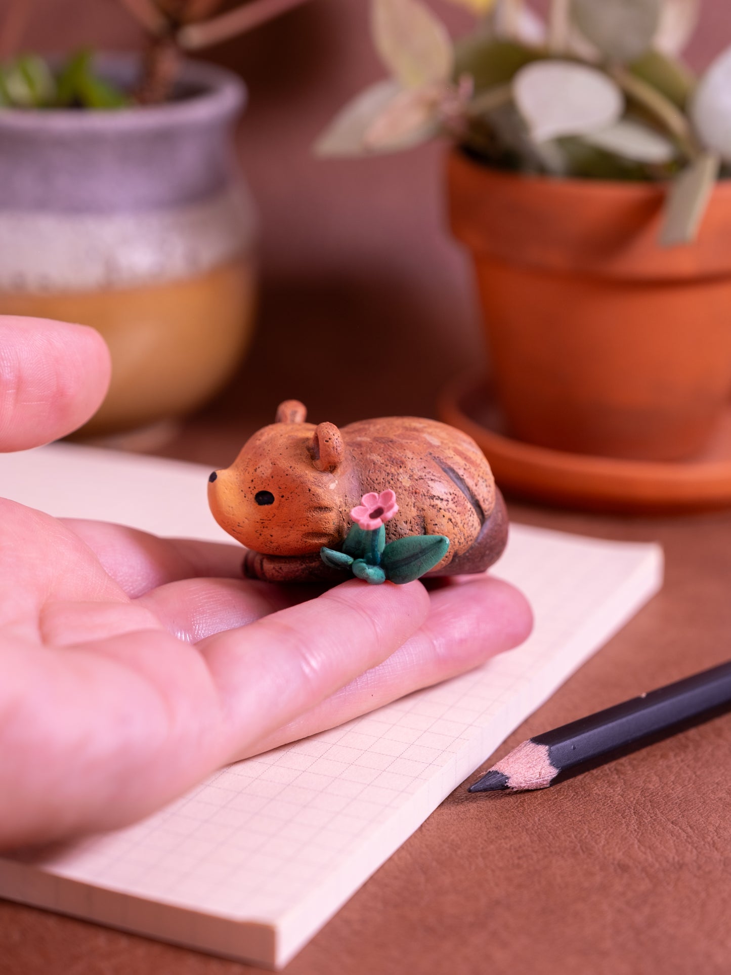 Brown Bear Figurine in Polymer Clay