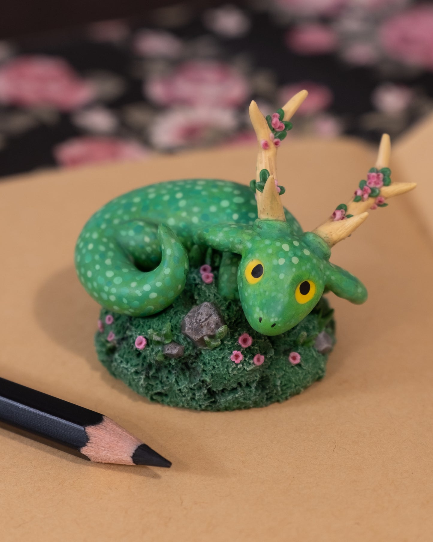 Green Dragon Figurine in Polymer Clay (2)