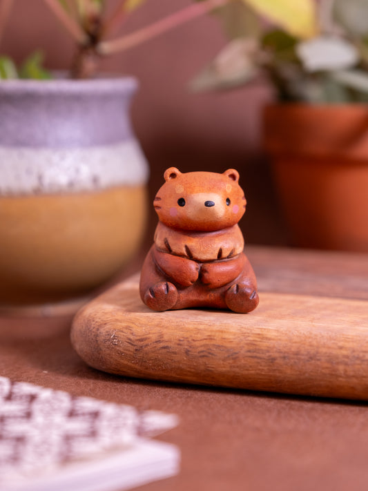 Brown Bear Figurine in Polymer Clay