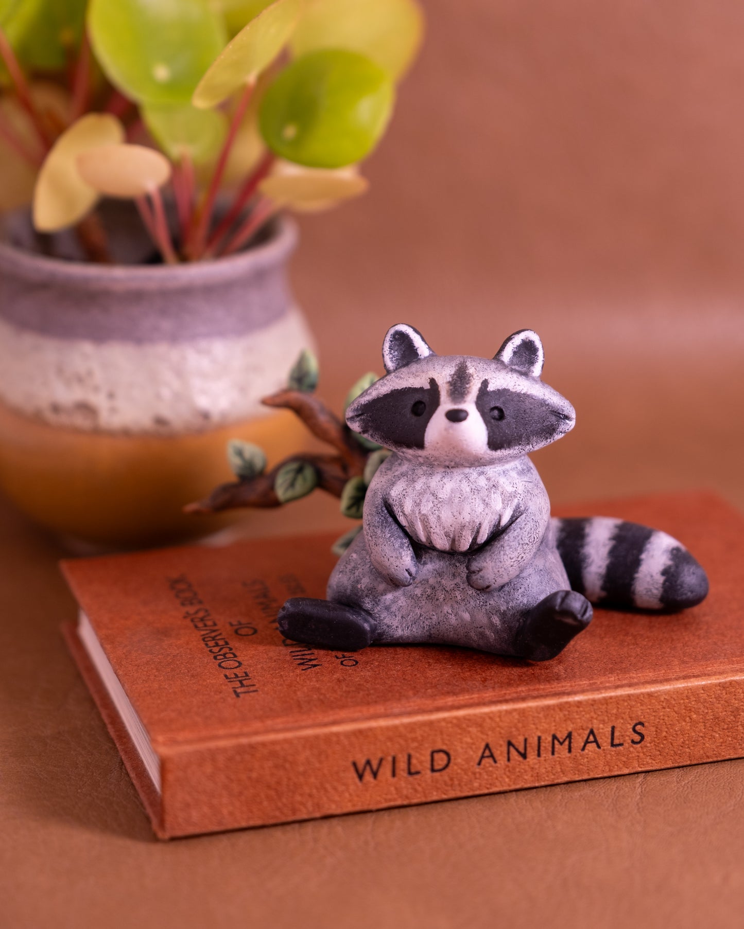 Raccoon Figurine in Polymer Clay