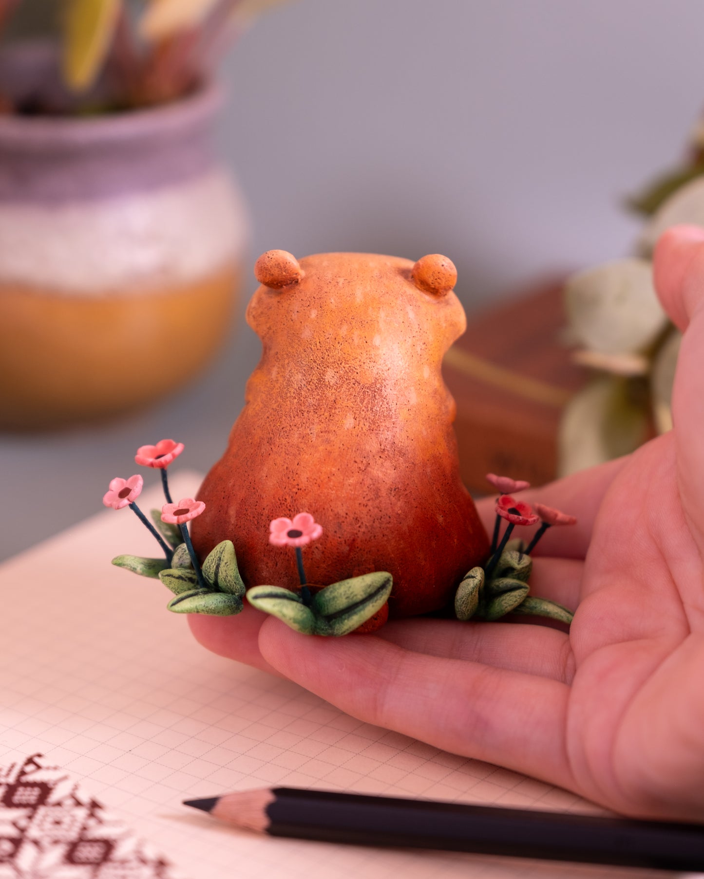 Brown Bear Figurine in Polymer Cla
