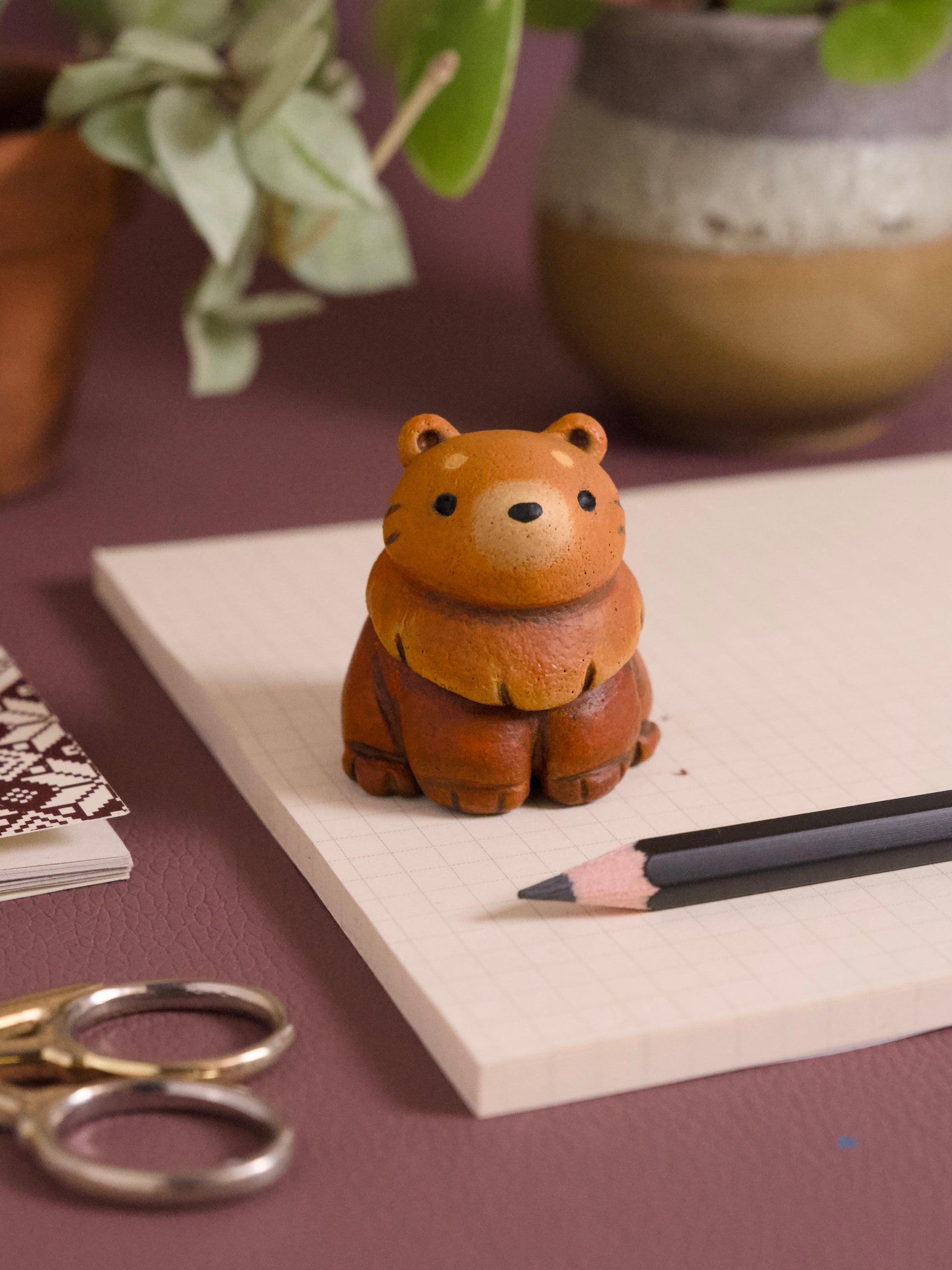 Bear Handmade Figurine in Polymer Clay - The Folky Fox