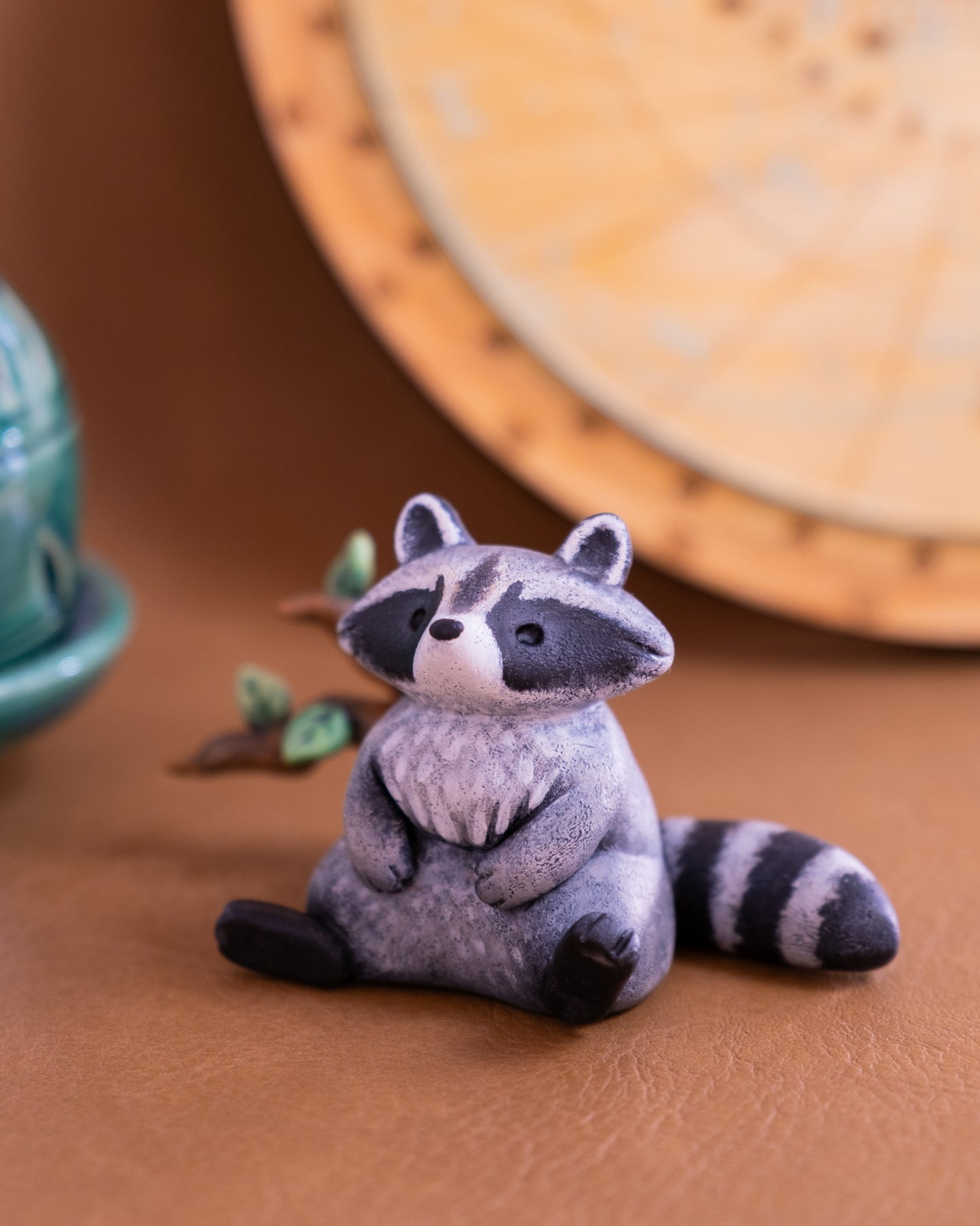 Raccoon Figurine in Polymer Clay