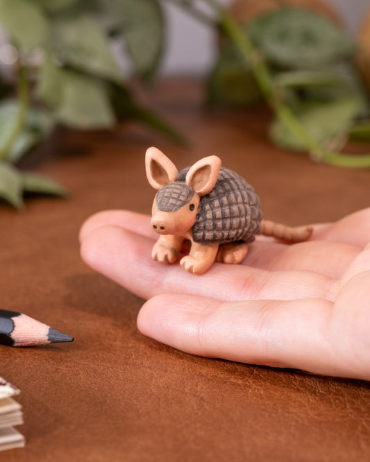 Armadillo Figurine in Polymer Clay