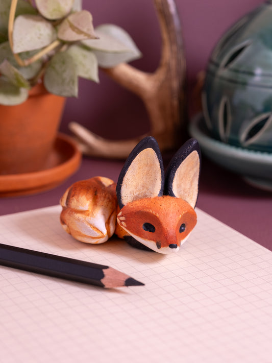 Red Fox Figurine in Polymer Clay