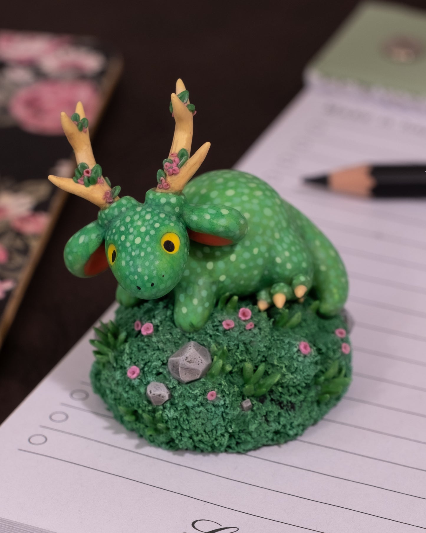 Green Dragon Figurine in Polymer Clay (1)