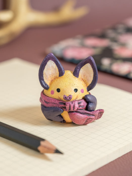Bat With Scarf Figurine in Polymer Clay