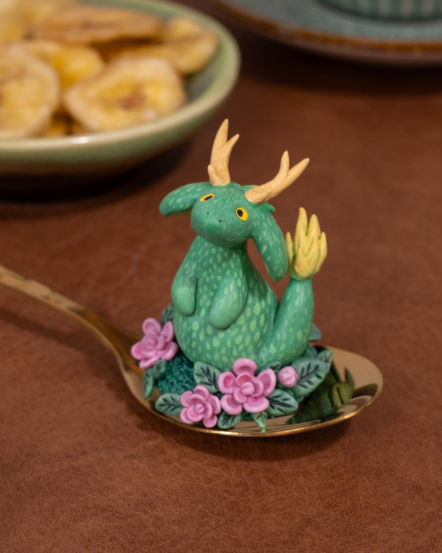 Green Dragon Figurine in Polymer Clay (3)