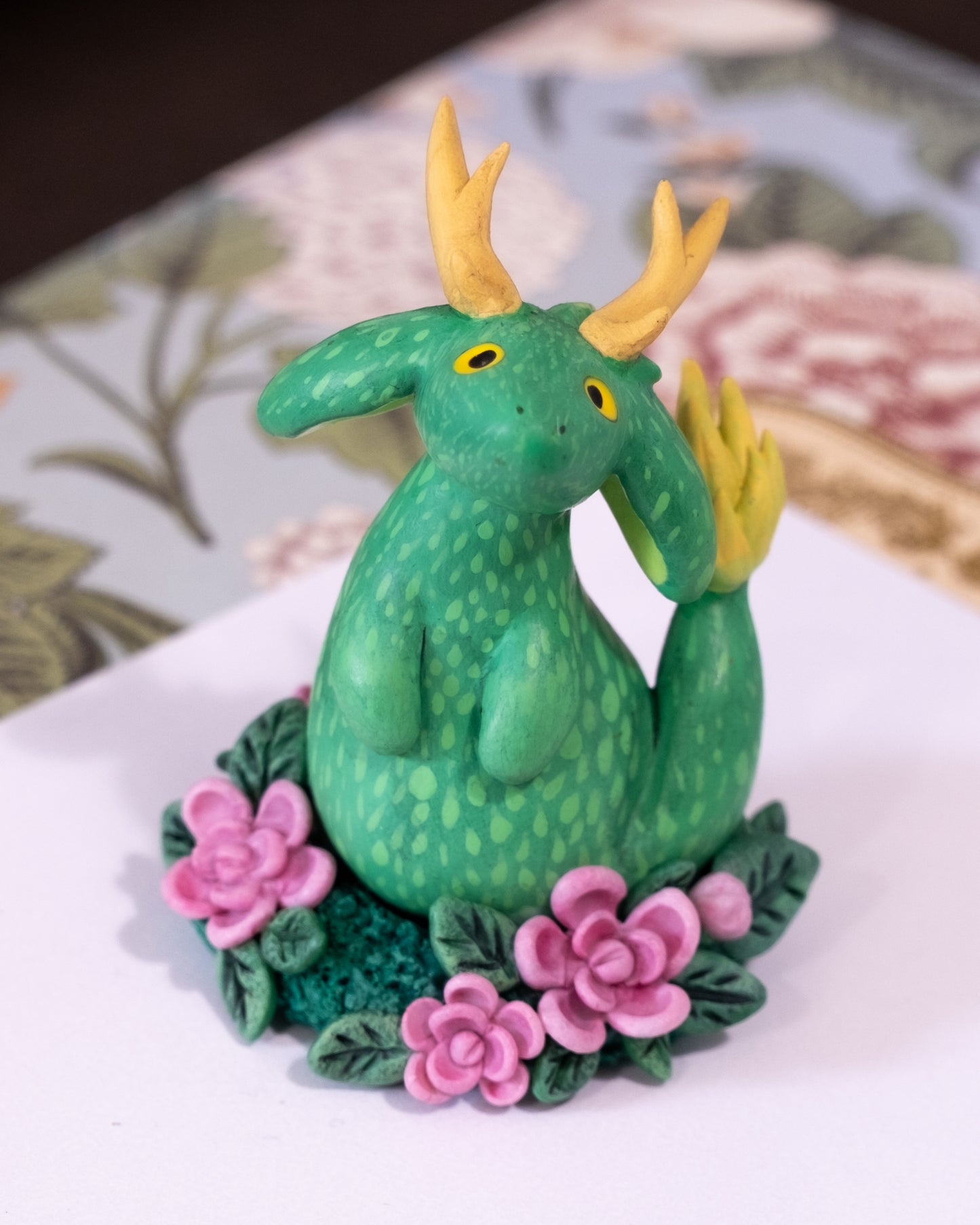 Green Dragon Figurine in Polymer Clay (3)