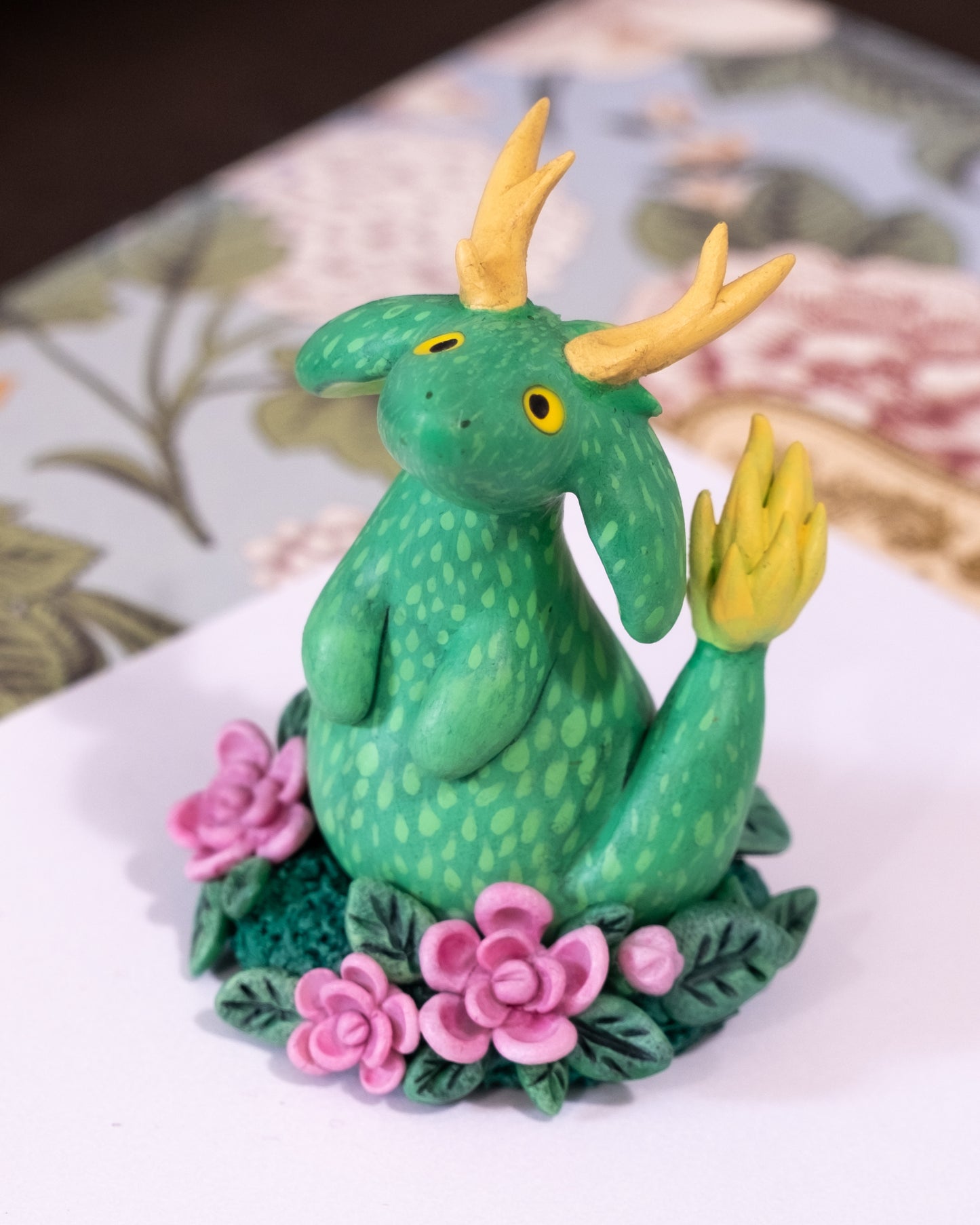 Green Dragon Figurine in Polymer Clay (3)