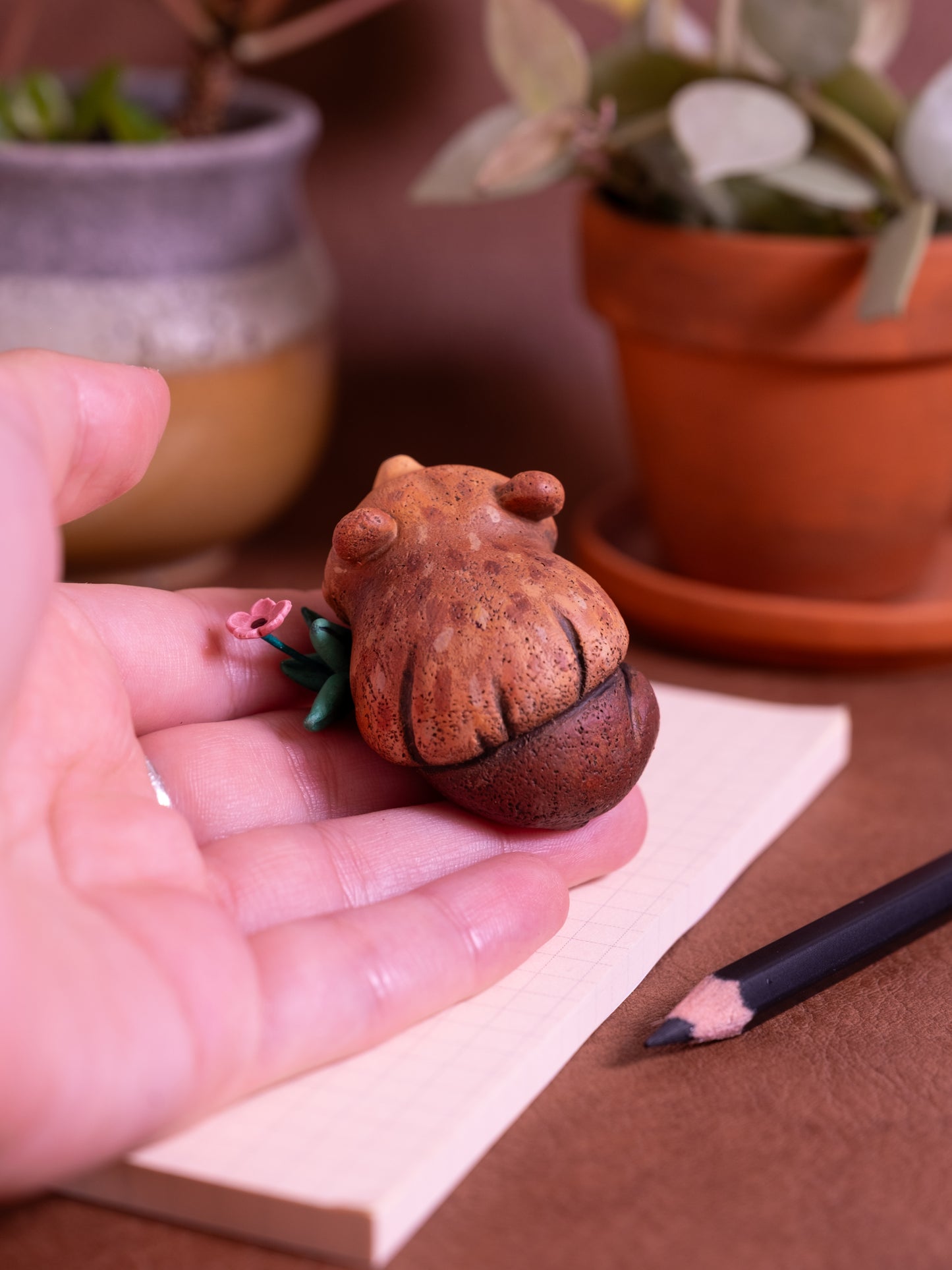 Brown Bear Figurine in Polymer Clay