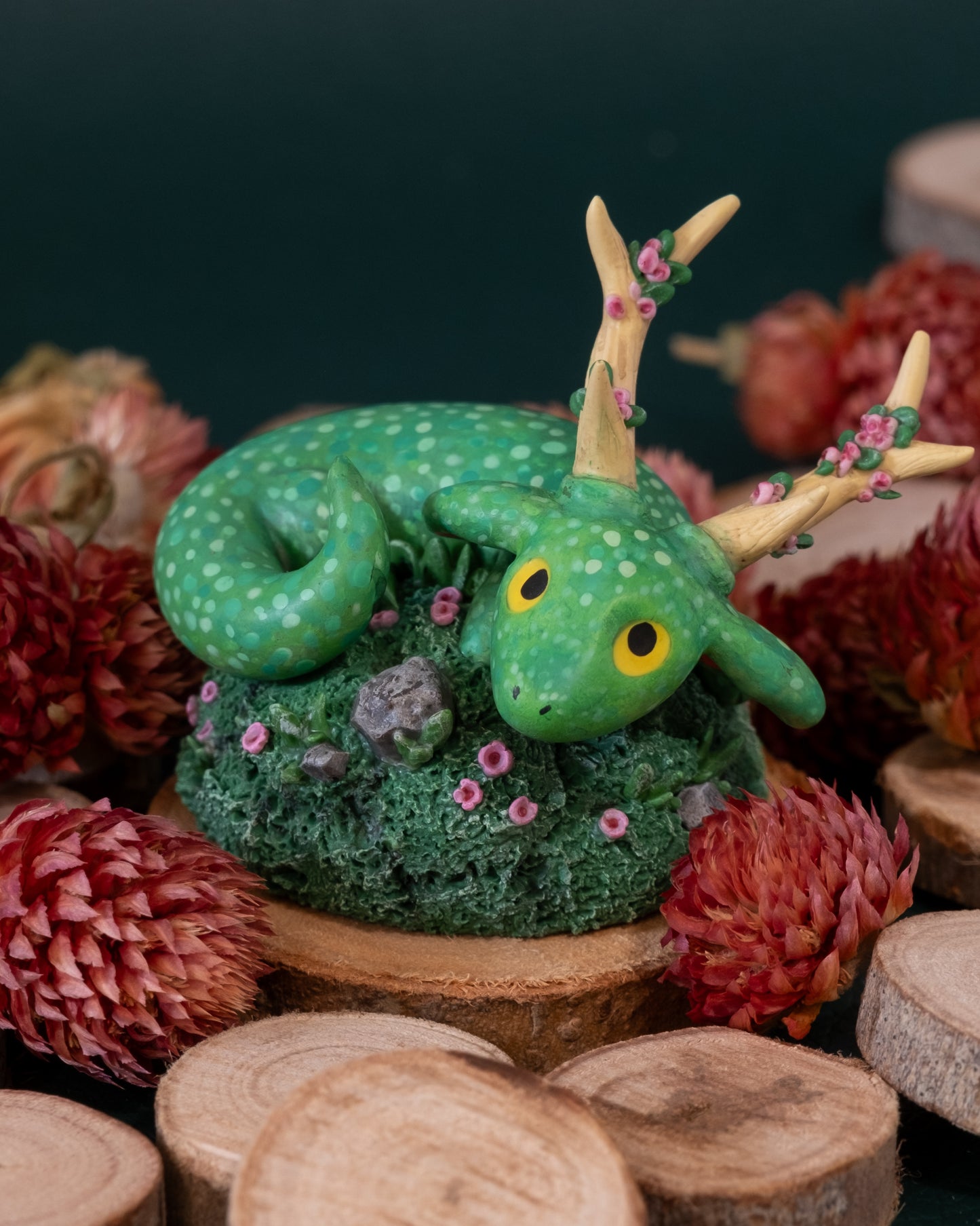 Green Dragon Figurine in Polymer Clay (2)