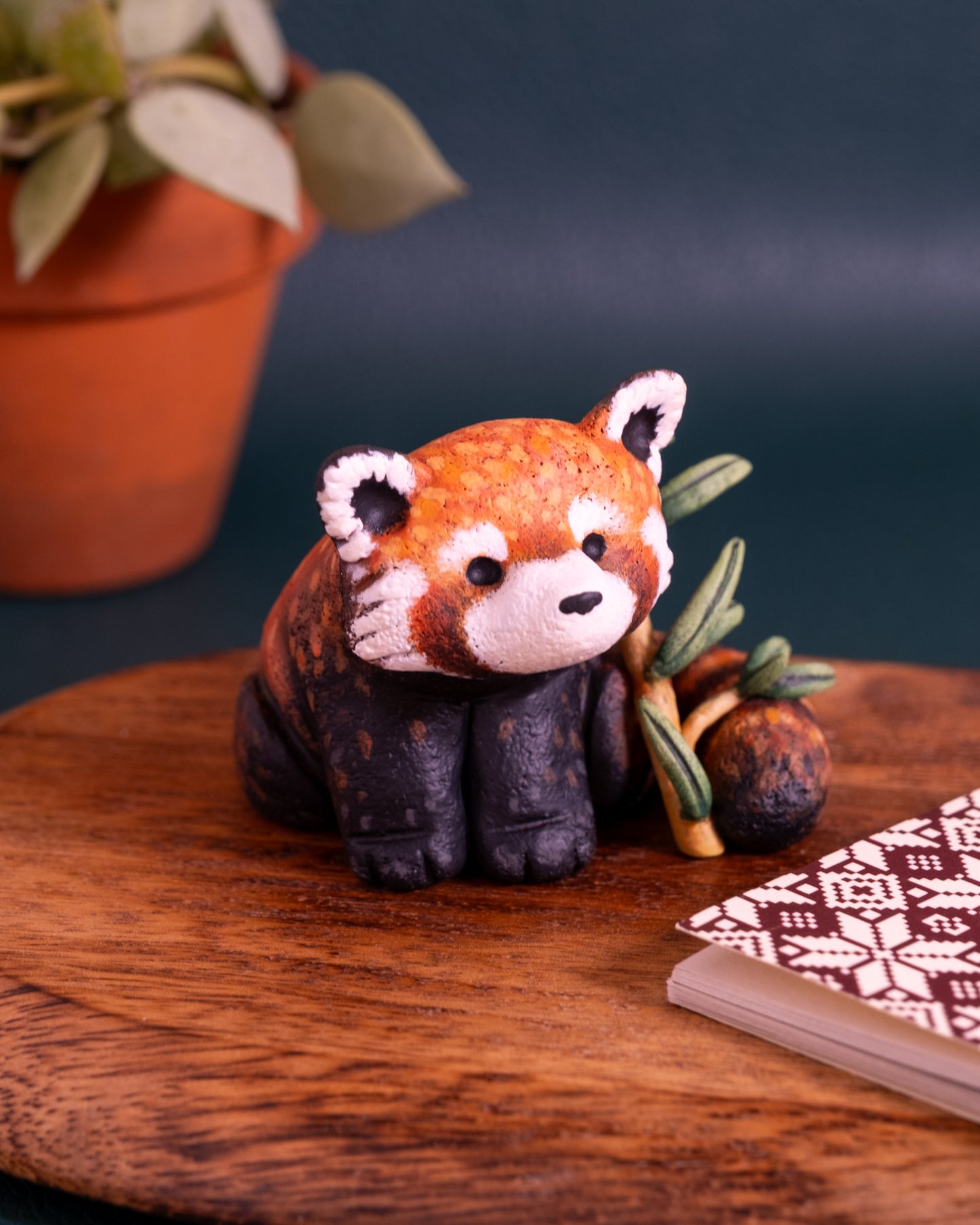 Red Panda Figurine in Polymer Clay