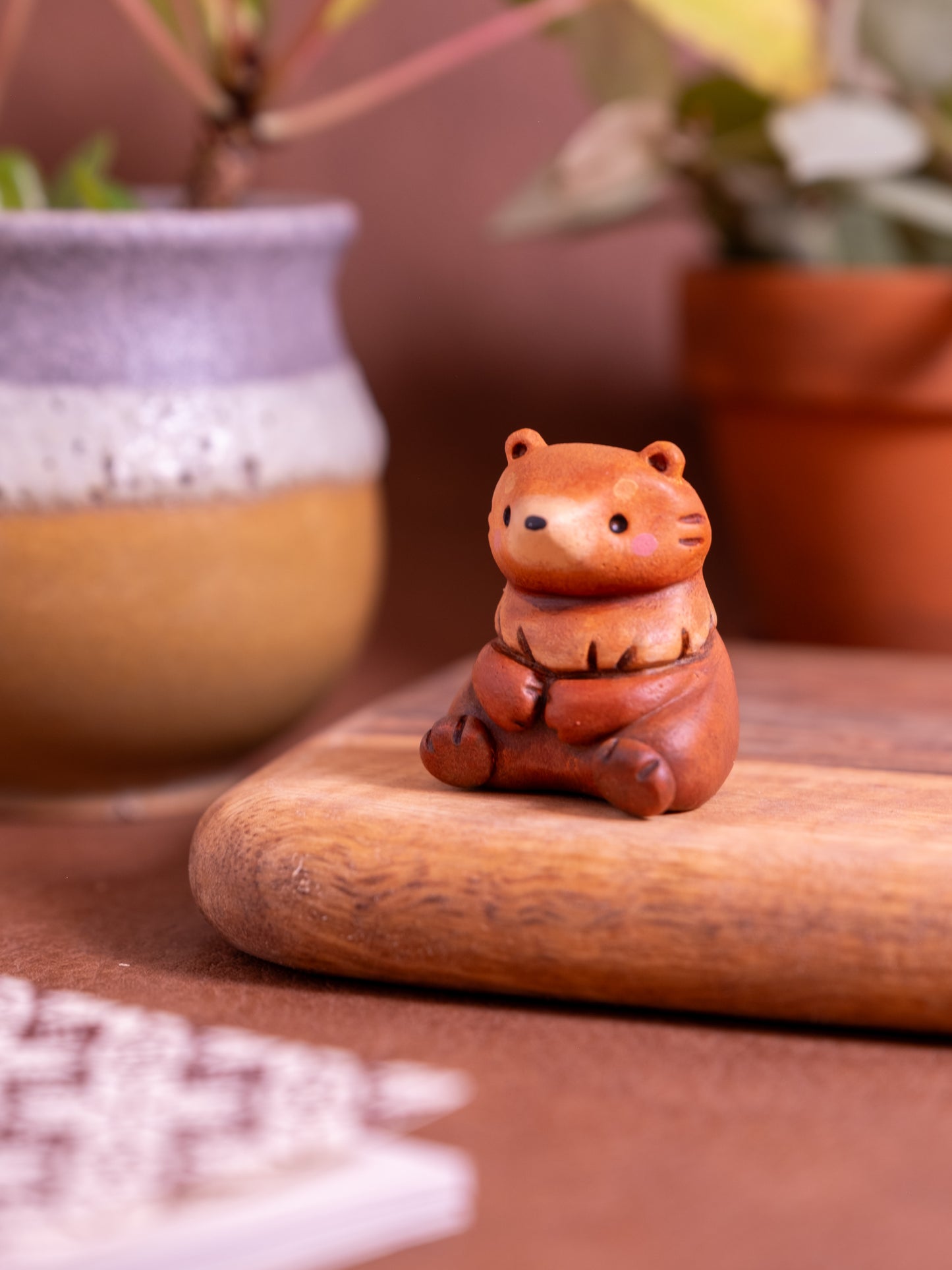 Brown Bear Figurine in Polymer Clay