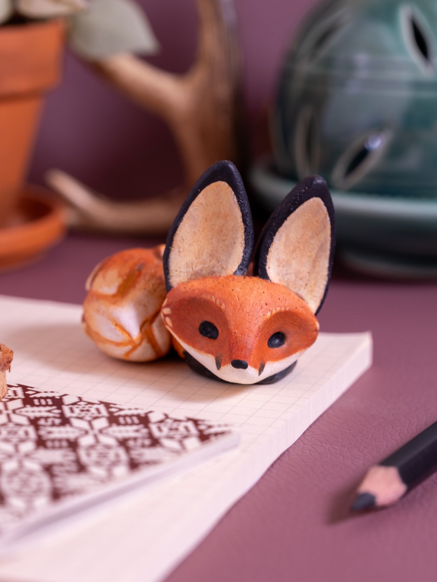 Red Fox Figurine in Polymer Clay