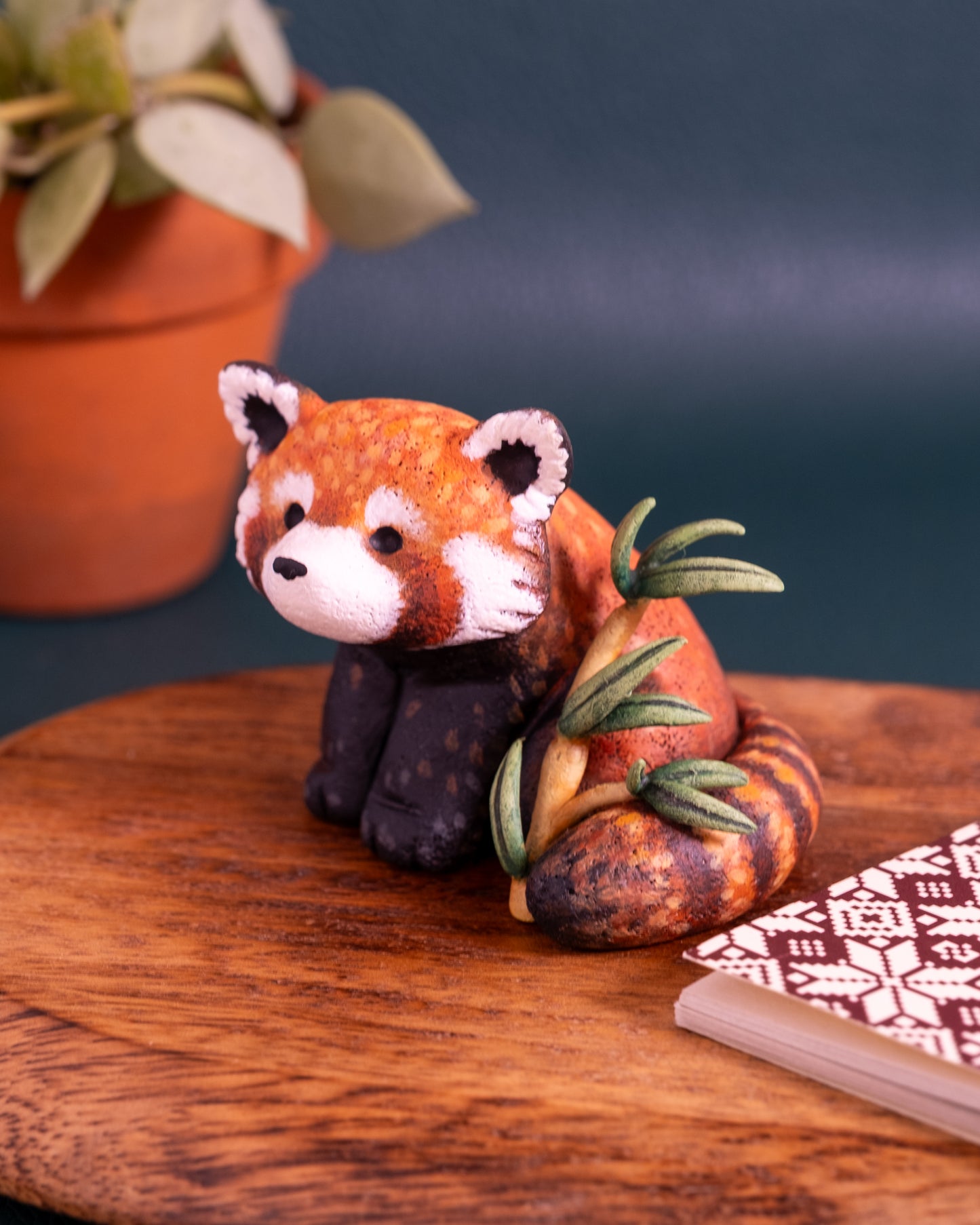 Red Panda Figurine in Polymer Clay