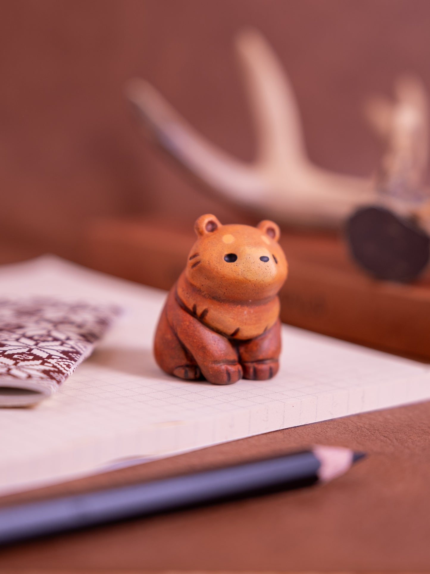 Brown Bear Figurine in Polymer Clay