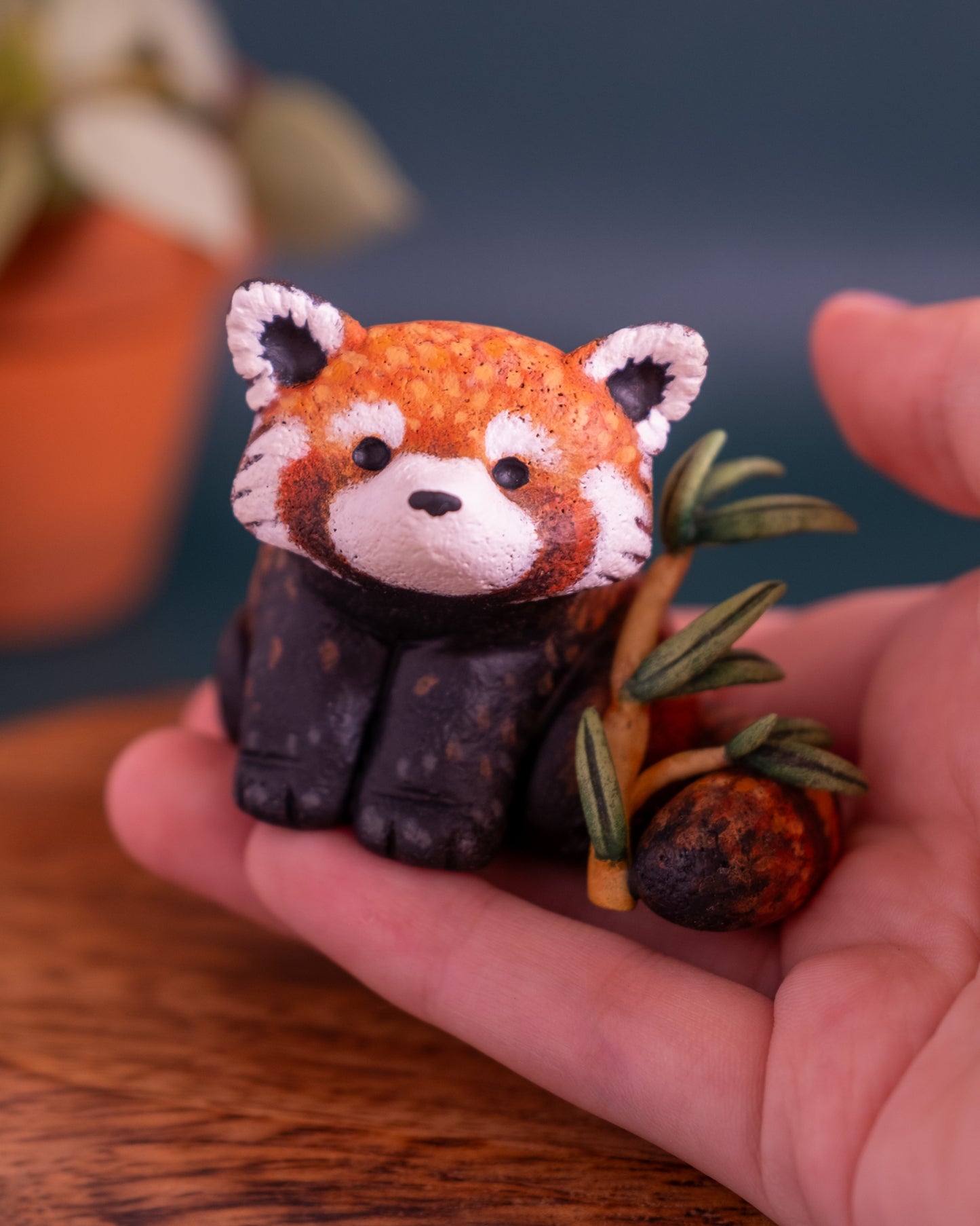 Red Panda Figurine in Polymer Clay