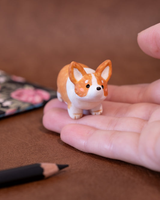 Corgi Dog Figurine in Polymer Clay