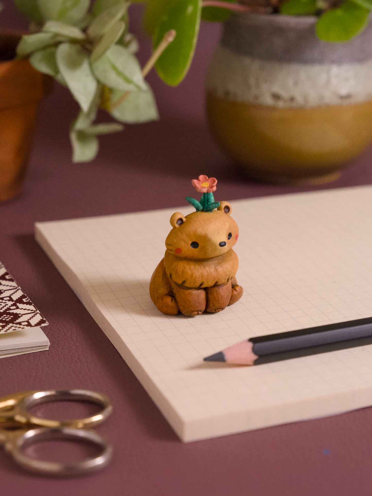 Bear Handmade Figurine in Polymer Clay