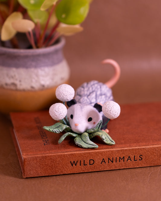 Opossum Figurine in Polymer Clay