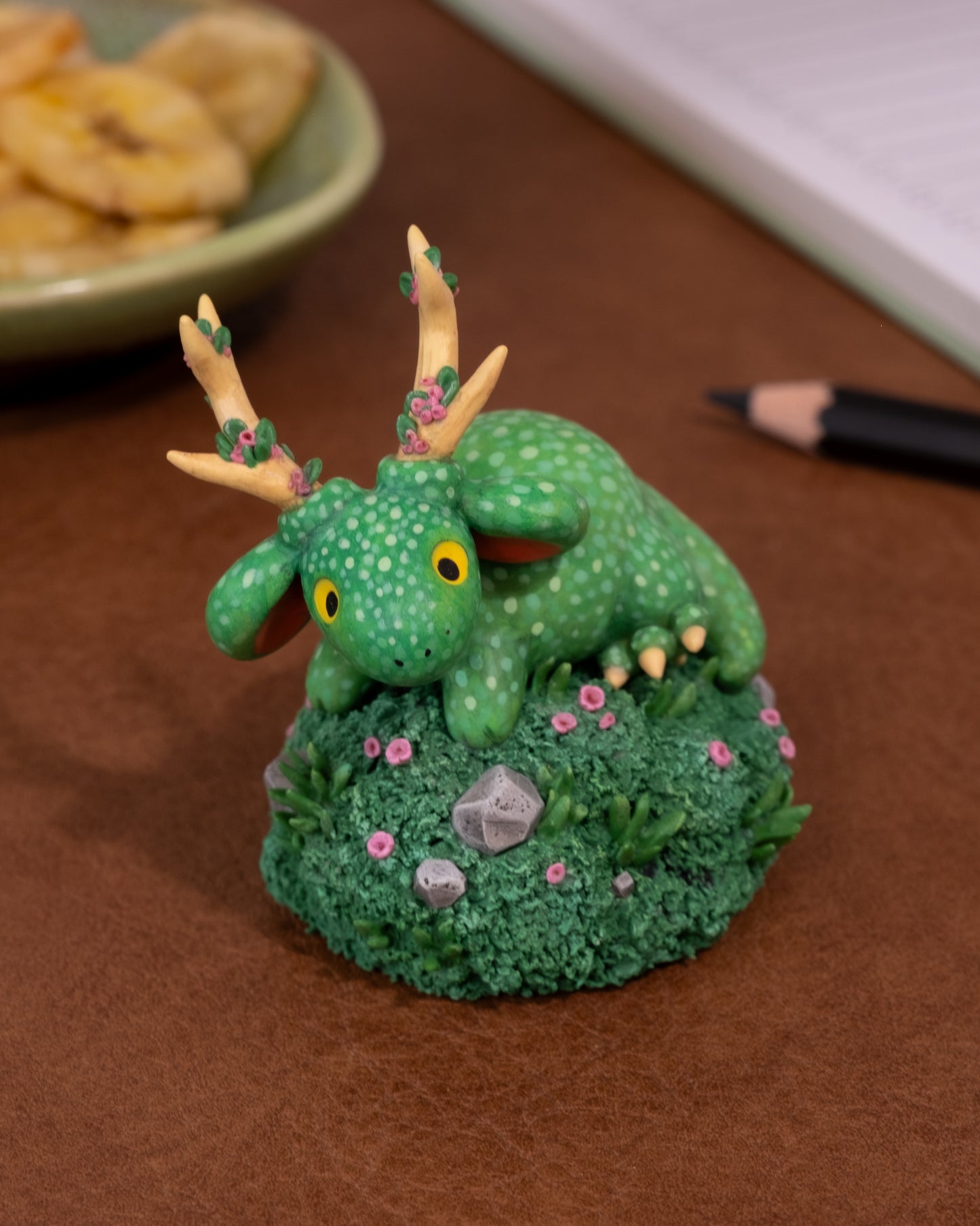 Green Dragon Figurine in Polymer Clay (1)