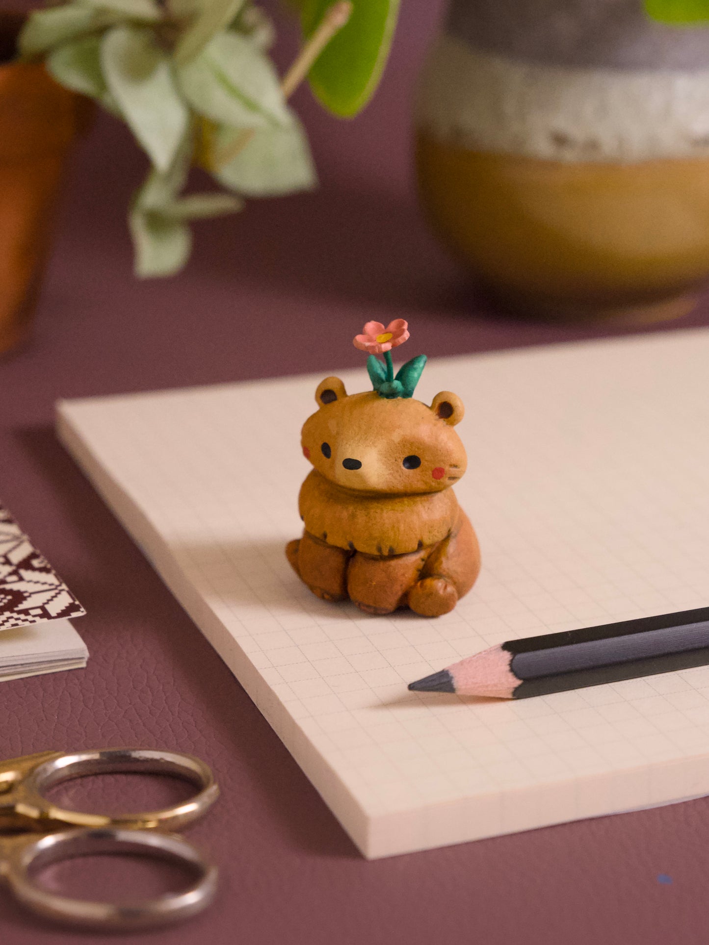 Bear Handmade Figurine in Polymer Clay