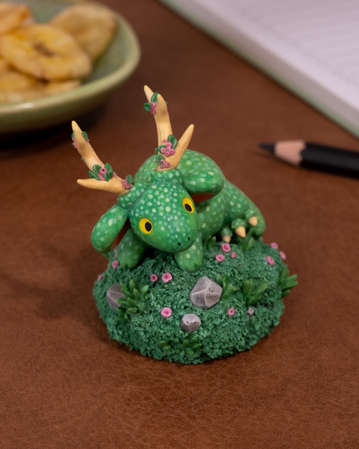 Green Dragon Figurine in Polymer Clay (1)