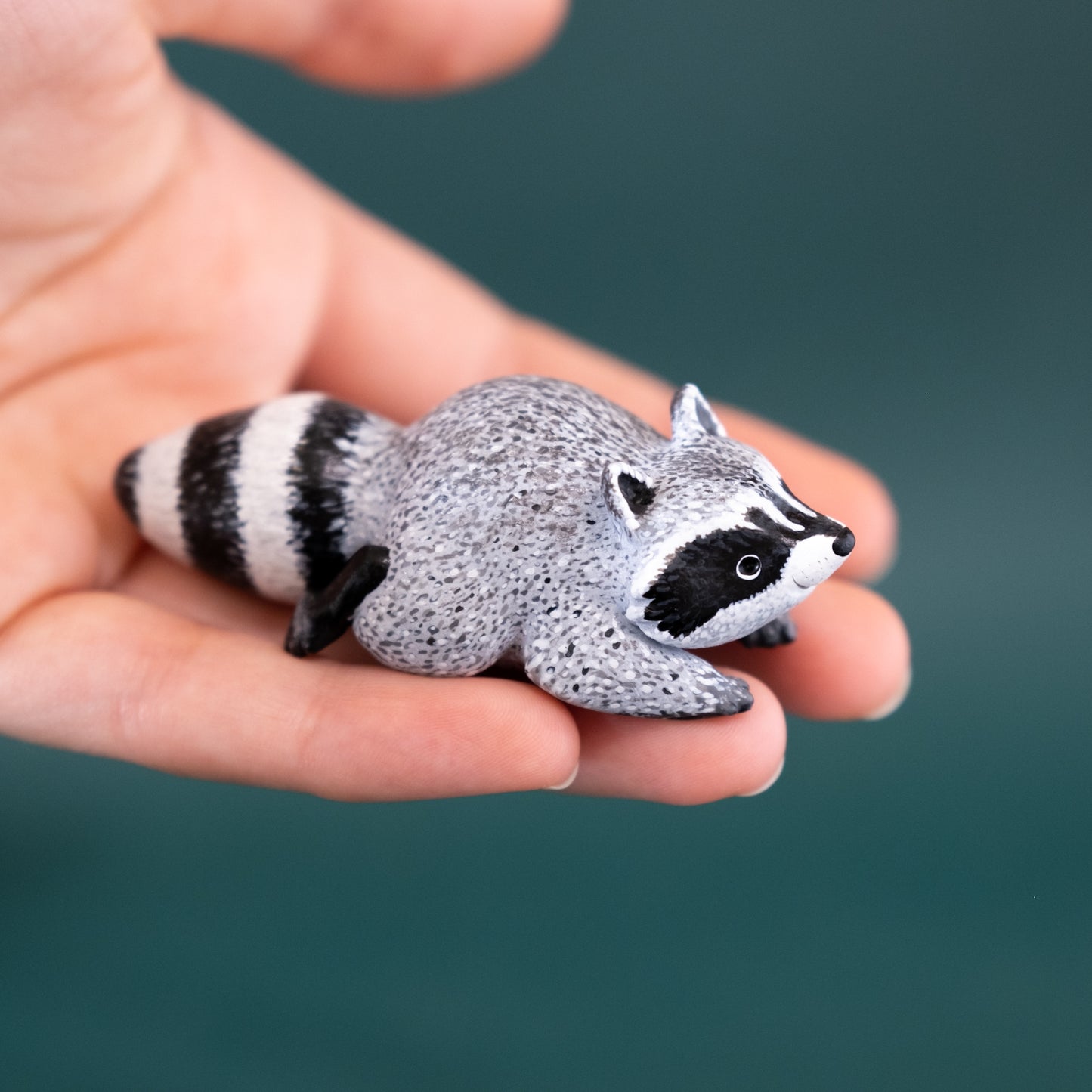 Raccoon Figurine in Polymer Clay