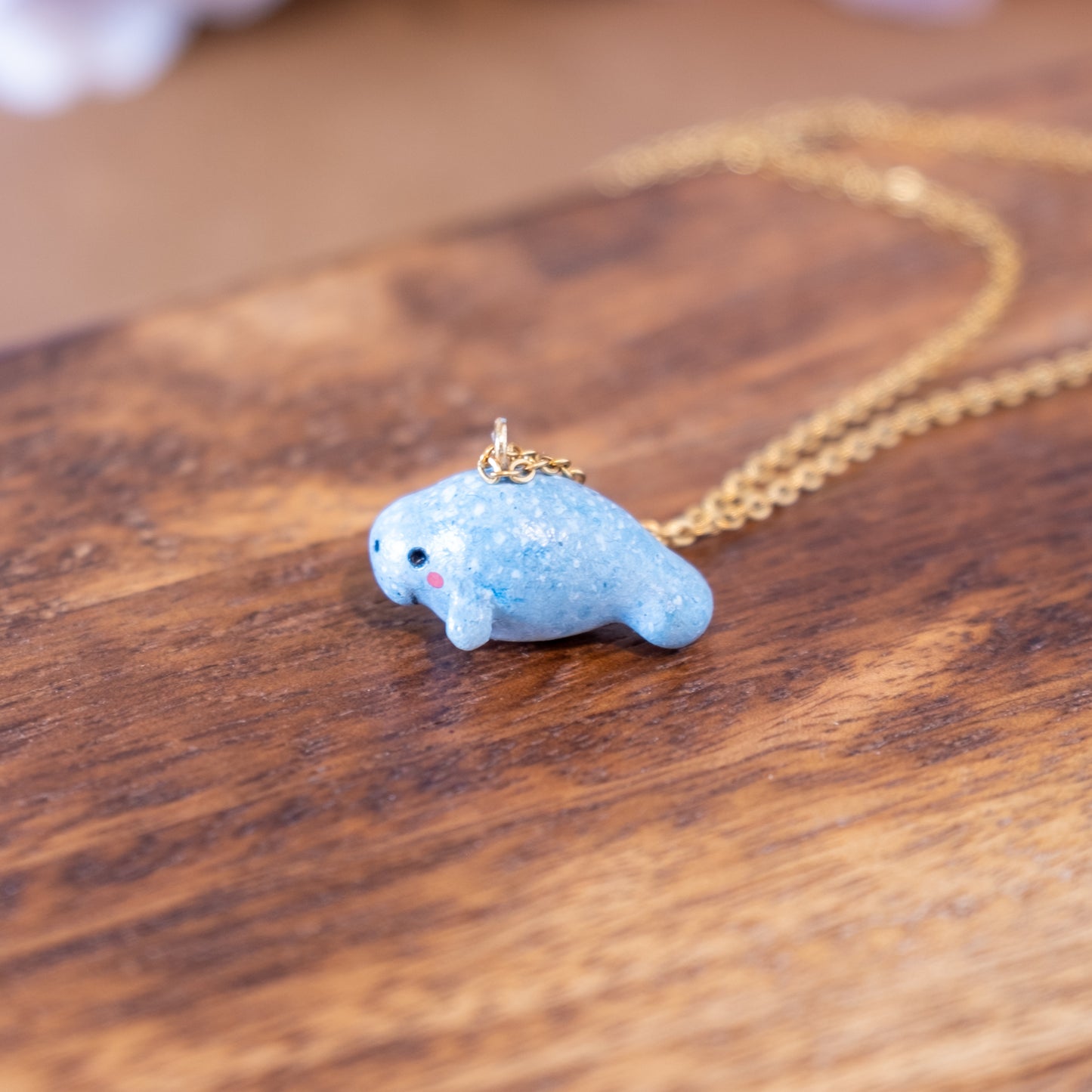 Tiny Lamantin Necklace in Polymer Clay