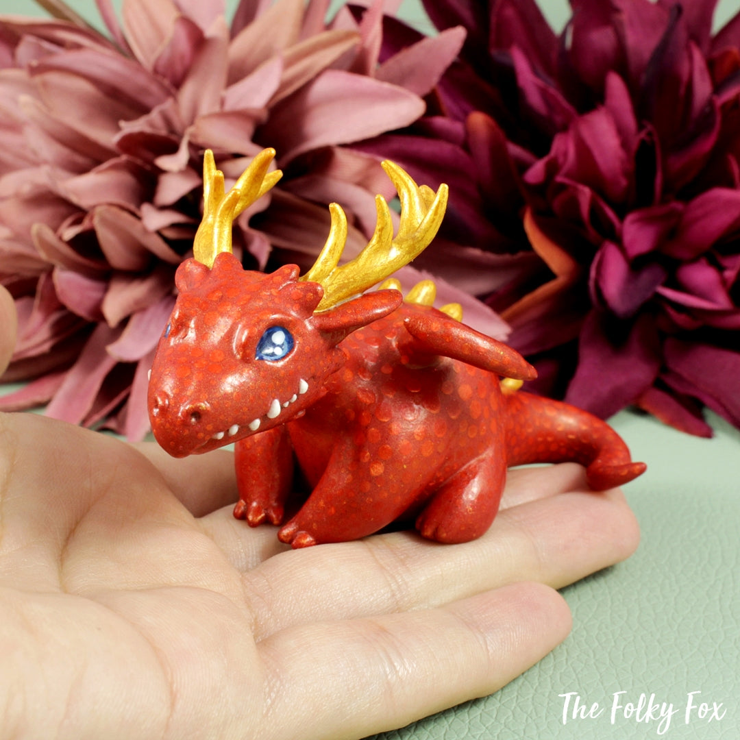 Red Dragon in Polymer Clay - The Folky Fox