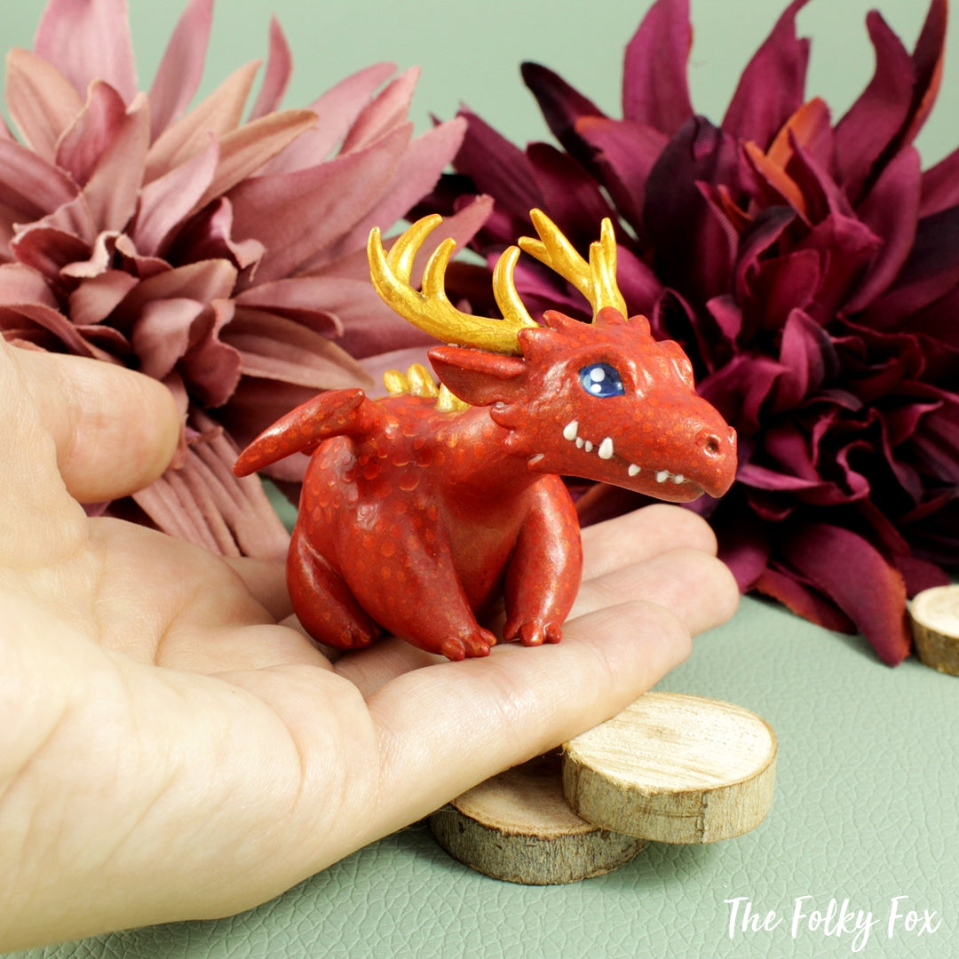 Red Dragon in Polymer Clay - The Folky Fox