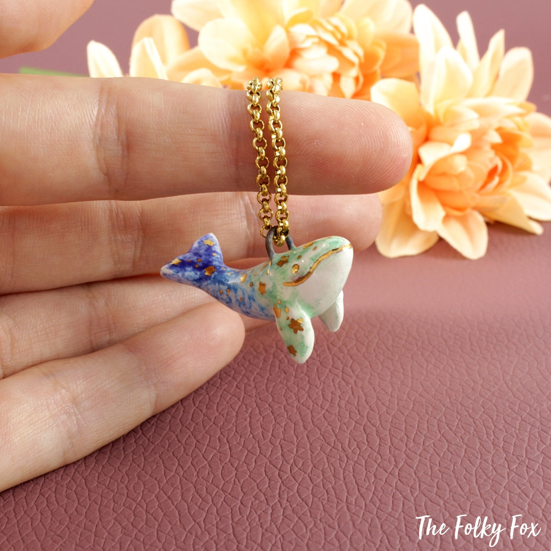 Whale Necklace in Ceramic - The Folky Fox