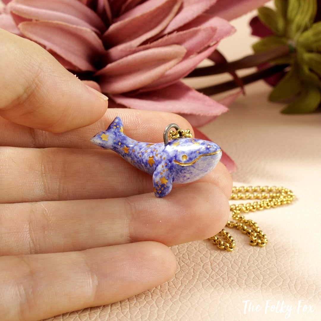 Starry Whale Necklace in Ceramic - The Folky Fox