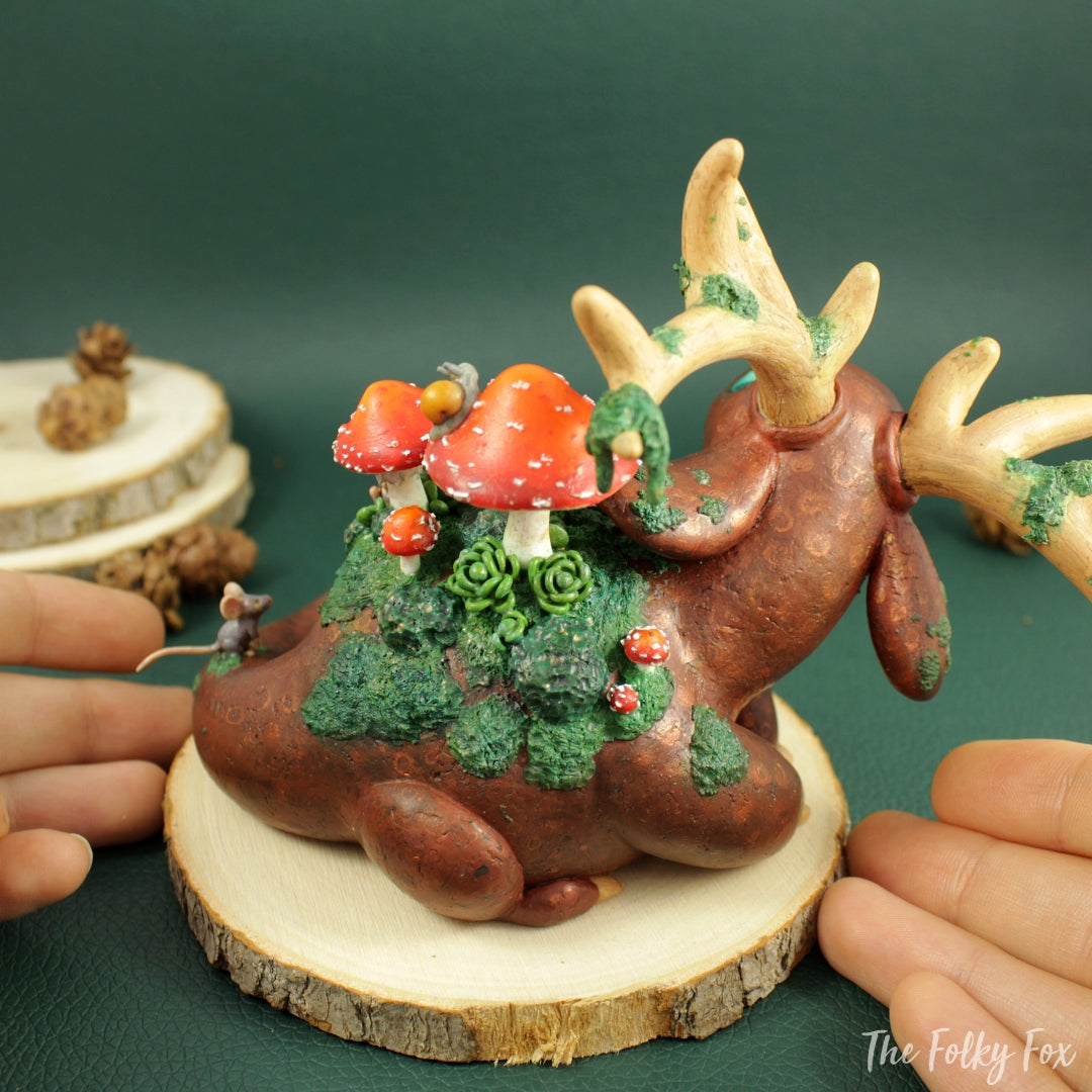 Forest dragon Sculpture in Polymer Clay - The Folky Fox