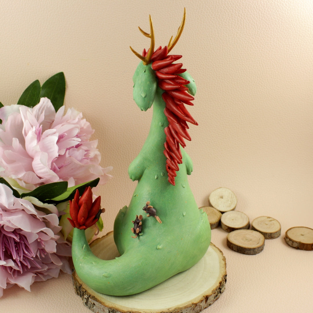 Spirit Dragon Sculpture in Polymer Clay - The Folky Fox