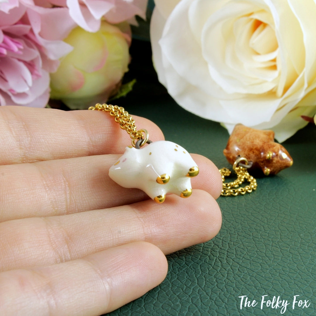 White Bear Necklace in Ceramic - The Folky Fox